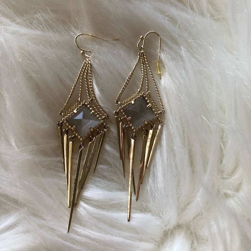 Ultra RARE Kendra Scott Aurora Earrings Slate Cat